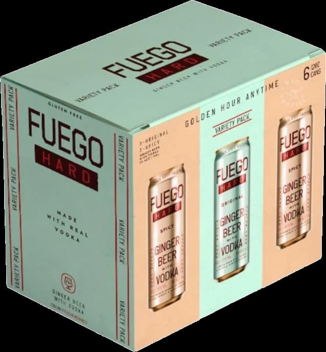 Fuego Hard Ginger Beer Vodka Variety - 6 Pack (6 x 12 oz Cans)