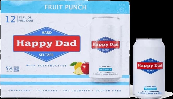 Happy Dad Fruit Punch Hard Seltzer (12 Pack)
