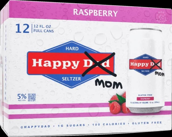 Happy Dad x Happy Mom Raspberry Hard Seltzer (12 Pack)