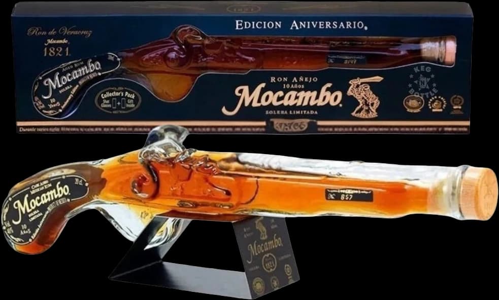 Mocambo Edición Aniversario Premium Rum Pistol Bottle (750 ml)