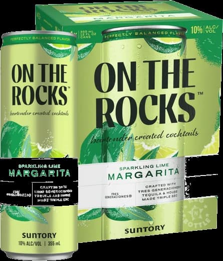 On The Rocks Sparkling Margarita RTD (4 Pack)