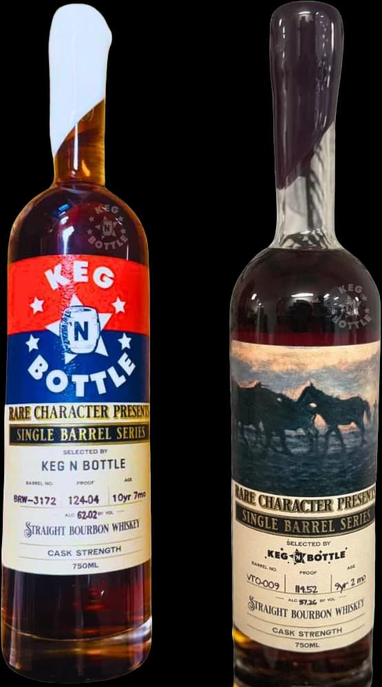Rare Character x Keg N Bottle White & Purple Single Barrel Bourbon Bundle (2x750mL)