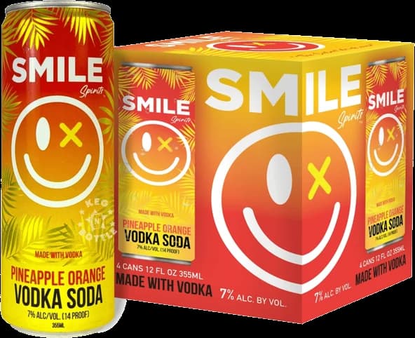 Smile Spirits Pineapple Orange Vodka Soda (4 Pack)