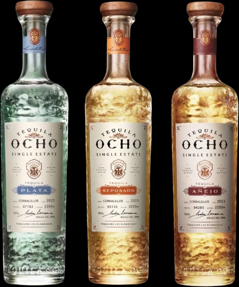 Tequila Ocho Single Estate Trio – Plata, Reposado & Añejo (3 x 750 ml)
